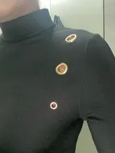 Rockmore-body gótico negro de manga larga, mono cuello alto para mujer, mono ajustado para mujer, ropa de calle para invierno