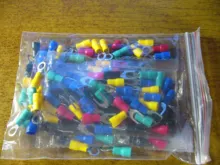 50pcs RV1.25-4 Insulated ring terminal electrical wire crimp connector AWG 22-16