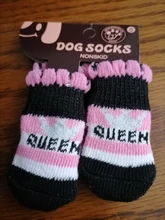 4 Uds. De zapatos de perro cachorro cálido calcetines para mascotas acrílicos suaves, Calcetines antideslizantes de dibujos animados para perros pequeños y medianos, producto para mascotas S/M/L