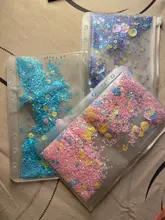5 uds brillo lindo lentejuelas A6 tamaño bolsillo interior estándar de 6 agujero archivador de hoja suelta de PVC transparente archivador con cremallera bolsa de almacenamiento
