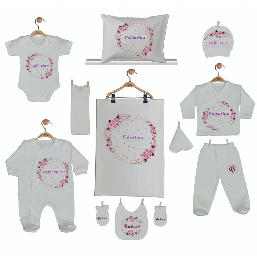 Hospital Output Set New Born Baby Girl set 11 Piece set 100 Cotton Production Custom Name lettering Custom Pouch Baby kit 2021 summer
Hospital Output Set New Born Baby Girl set 11 Piece set 100 Cotton Production Custom Name lettering Custom Pouch Baby kit 2021 summer