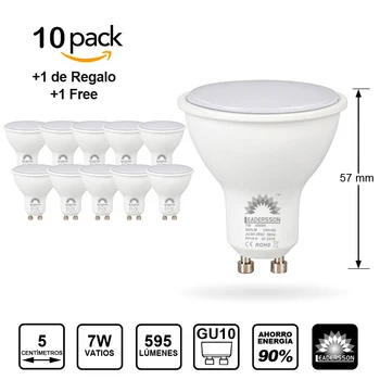 10 pack bulb s Leadersson LED low consumption BERLIN GU10 & middot; lamp stand led 7W & middot; 1 bulb gift [
10 pack bulb s Leadersson LED low consumption BERLIN GU10 & middot; lamp stand led 7W & middot; 1 bulb gift [