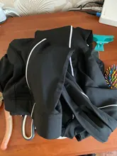 Kliou-Conjunto de dos piezas de fitness para mujer, top corto de manga larga negra, leggings de cintura alta de retales a rayas blancas, chándal activo