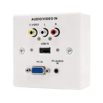 Caja de superficie de SVGA-JACK-USB-3xRCA Blanco