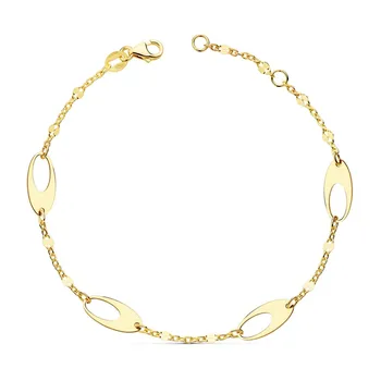 18k gold bracelet woman 18.5cm. Chain hammered reasons oval openwork locking carabiner
18k gold bracelet woman 18.5cm. Chain hammered reasons oval openwork locking carabiner