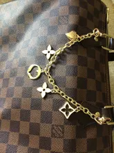 Correa de cadena de diseñador con flor dorada, cadena de metal plateado para bolso, accesorios, Hardware de alta calidad
