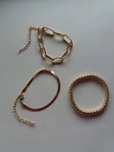 5 unids/set Punk de cristal de oro pulsera cadena gruesa mujer Bohemia geométrico cadena OT hebilla pulsera conjunto de joyas de niña de fiesta regalo