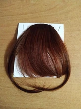 Flequillo postizo de pelo sintético con Clip, extensión de cabello, flequillo de aire, negro y marrón