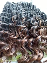 Sintético de la onda profunda del pelo trenzado extensiones de 10 corto 3 unids/pack cabello ombré ondulado extensiones de pelo ondulado
