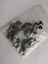 50 Uds. En forma de abalorios de tapas de cuentas, abalorios en forma de cuenta de Color plata antigua, accesorios de joyería
