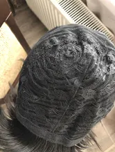 Peluca de cabello humano 100% para hombre, Moda natural de pelo corto, no Remy, peluquín negro Natural realista