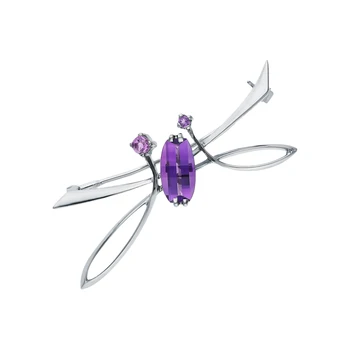 Silver brooch with amethyst sunlight sample 925 
Silver brooch with amethyst sunlight sample 925