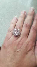 Nuevo romántico flor de cerezo circón anillos de dama de moda elegante Sakura princesa anillos de boda de joyería de la novia