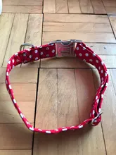 Collar personalizado para perro, collares para mascotas de nilón con estampado de puntos para mascota mediana grande, Pitbull, rojo, azul y negro