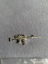 10 piezas de amuletos de Rifle de asalto 45x16mm colgante de fabricación antigua, bronce tibetano Vintage, collar de pulsera DIY