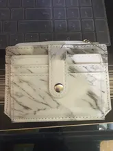 Tarjetero con textura de mármol, cartera pequeña de bolsillo para tarjetas de crédito, delgado y delgado, color blanco