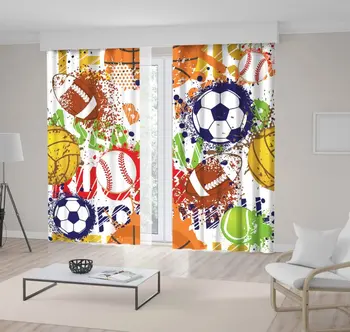 Curtain Baseball Football Basketball Rugby Ball Pattern Colorful Fun Artwork Printed Yellow Green Brown
Curtain Baseball Football Basketball Rugby Ball Pattern Colorful Fun Artwork Printed Yellow Green Brown