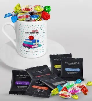 Personalized Best Class Teacher Turkish coffee Cup Selamlique Mixed Turkish Coffee House and Haribo Candy Gift Seti-13
Personalized Best Class Teacher Turkish coffee Cup Selamlique Mixed Turkish Coffee House and Haribo Candy Gift Seti-13