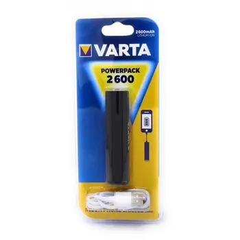 Varta Powerbank/Charger/Extra Battery with indicator-LED incl. Micro USB cord 2.6ah Black
Varta Powerbank/Charger/Extra Battery with indicator-LED incl. Micro USB cord 2.6ah Black
