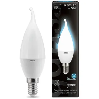 Gauss LED candle lamp in wind E14 6.5W 550lm 4100K 104101207 pack of 10 PCs
Gauss LED candle lamp in wind E14 6.5W 550lm 4100K 104101207 pack of 10 PCs