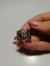 Anillos étnicos bohemios de plata para mujer, círculo grande para Boda nupcial, anillos abiertos para dedos Vintage, regalos de navidad