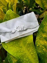 Atoztide 2019 personalizada nombre personalizado pulsera para mujer oro encantos de acero inoxidable grabado escritura tobillera Love regalo