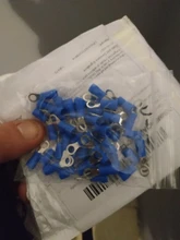 10-100 unids/set RV2 terminales aisladas de anillo azul Cable Conectores eléctricos de crimpado 16-14 AWG Kit M3/M4/M5/M6/M8