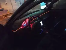 1M / 2M / 3M / 5M Interior del coche Lámpara decorativa LED Cableado EL tira de neón para Auto DIY Luz ambiental flexible USB Fiesta Atmósfera Diodo Cartelera Letrero Decoración de vacaciones Luces