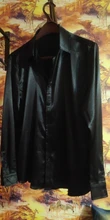 Camisas de vestir de lujo para hombre, camisa de esmoquin liso de seda, ajustada, para fiesta de boda, graduación, color negro, 2019