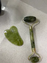 Rodillo masajeador Facial Gua Sha, rascador de doble cabeza, piedra de Jade, Estiramiento Facial de belleza para delgazar, masajeador para cara y cuello, elevación fina