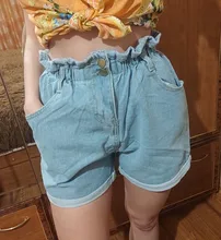 Pantalones cortos vaqueros de estilo coreano para mujer, Shorts de cintura elástica alta, holgados de talla grande, pantalón corto de pierna ancha