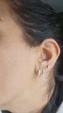 ROXI 1PC 26 letras en inglés de oreja Piercing pendiente de Plata de Ley 925 inicial oído hebilla pendientes de aro para la joyería de las mujeres