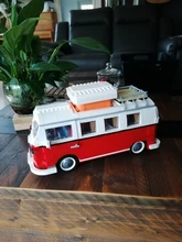 Juego de bloques de construcción modelo Volkswagen T1 Camper para niño, juguete de construcción con ladrillos, furgoneta, coche, Bluding, Compatible con Ideas Technic Bus 1354, regalo de Navidad, 10220 Uds.