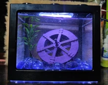Mini acuario con lámpara LED USB para peces betta, tanque para peces con luz para lucha de peces