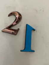 1pc 5cm de altura de oro casa etiqueta de dirección de puerta etiqueta moderna bronce casa número Digital #0-9 Hotel apartamento Placa de puerta