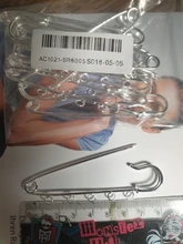 10 unids/lote alfileres de seguridad broche en blanco Base broche 50/80/90mm, 3/5 anillos de joyería Pin para suministros de fabricación de la joyería Accesorios