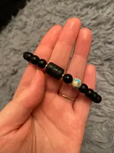 Abalorios de piedra negra de 8mm para Hombre y mujer, pulsera de constelación de 12 pares, pulsera Masculina, joyería para Hombre
