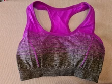 THUNSHION alto estiramiento transpirable deportes sujetador Top Fitness mujeres acolchado Sport Bra para Running Yoga Gym Seamless sujetador gradiente