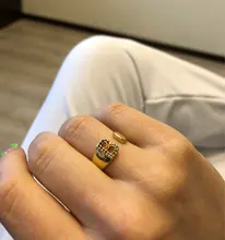 Anillo con iniciales de moda para mujer, sortija abierta con 26 letras de Color dorado, joyería de boda, regalo de cumpleaños