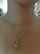 NEHZY-colgante de Plata de Ley 925 con forma de manzana y ópalo rosa, collar de 45CM de longitud