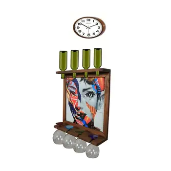 Wall Clock Wall Art Picture Wooden Wine Rack Bottle Organizer Holders Beer Whiskey Bottle Bar Home Party Kitchen Salon Accessory
Wall Clock Wall Art Picture Wooden Wine Rack Bottle Organizer Holders Beer Whiskey Bottle Bar Home Party Kitchen Salon Accessory