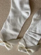 2020 calcetines de niñas bebé nuevo niños chica lazo grande hasta la rodilla largo suave calcetines Bowknot 100% algodón 0-3 años calcetines recién nacido