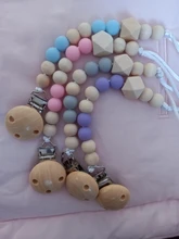 Bebé chupete Clip Cadena de madera titular chupete Clips Correa pezón titular para bebé botella Clip cadena