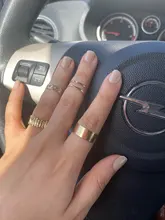 Anillos geométricos hueco redondo de Color dorado coreano para mujer y niña, anillo ajustable abierto cruzado, joyería sencilla