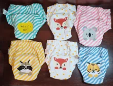 Pañales de bebé estampados, ropa interior reutilizable, cubierta de pañales transpirables, impermeable, pañal de tela de algodón, pantalones de entrenamiento para bebé