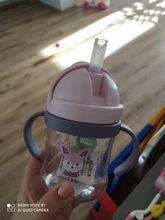 Taza de bebida de 300ml para niños, vaso de paja con diseño de dibujos animados para niños, resistente a caídas, botella de agua, Bola de aprendizaje azul