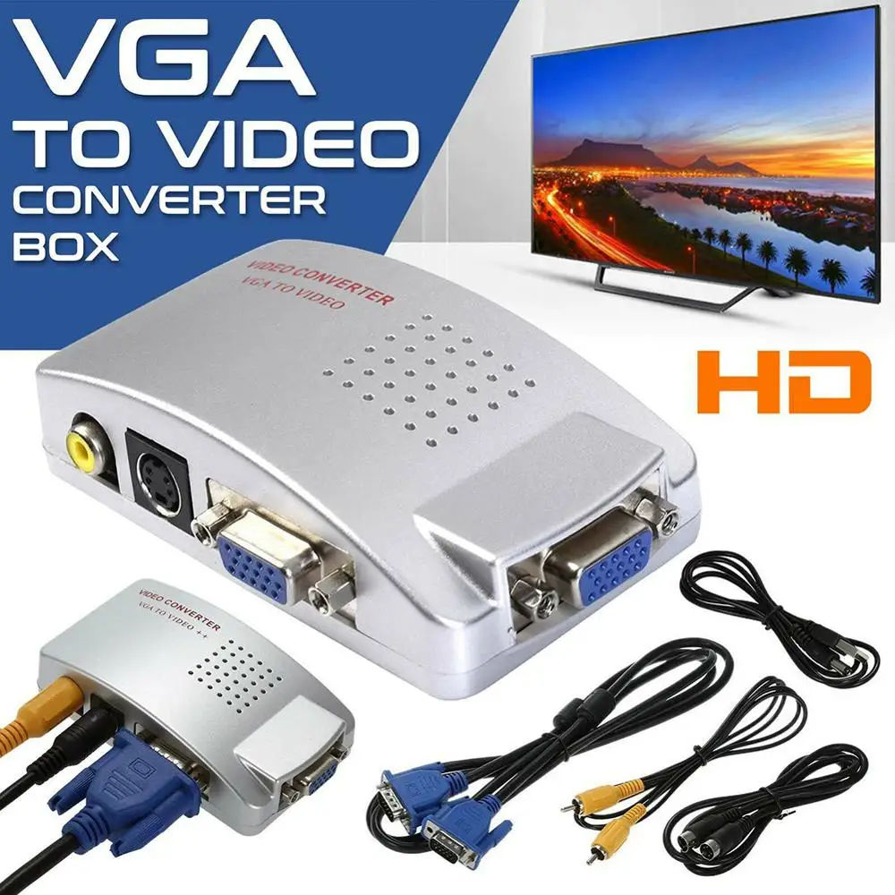 VGA To RCA Converter PC To TV Video Adapter Video To VGA Converter 480P Video Converter 10*6*1.8Cm With Send Accessories
VGA To RCA Converter PC To TV Video Adapter Video To VGA Converter 480P Video Converter 10*6*1.8Cm With Send Accessories
