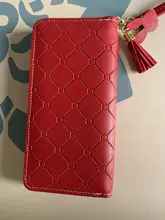 Cartera para teléfono móvil de gran capacidad con borlas de Cremallera larga para mujer, bolso para teléfono móvil con relieve, nuevo estilo, 2021