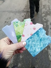 4 unids/pack patrón lindo RFID Anti-desmagnetización tarjetero para tarjetas bancarias Tarjeta de Identificación de caso funda para tarjeta de autobús de bolsa de papel de aluminio Protector de la tarjeta