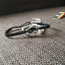 1 par pulsera Retro chino Tai Chi chismes desterrar mala suerte mano cuerda tejida BFF mejor amigo joyería de amistad